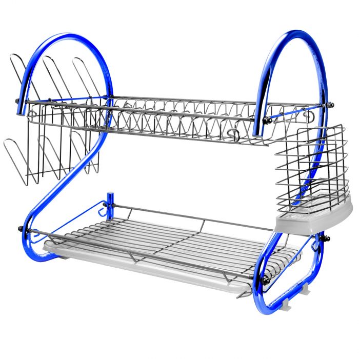 MEGACHEF 16 INCH TWO SHELF IRON WIRE DISH RACK IN MULTIPLE COLORS