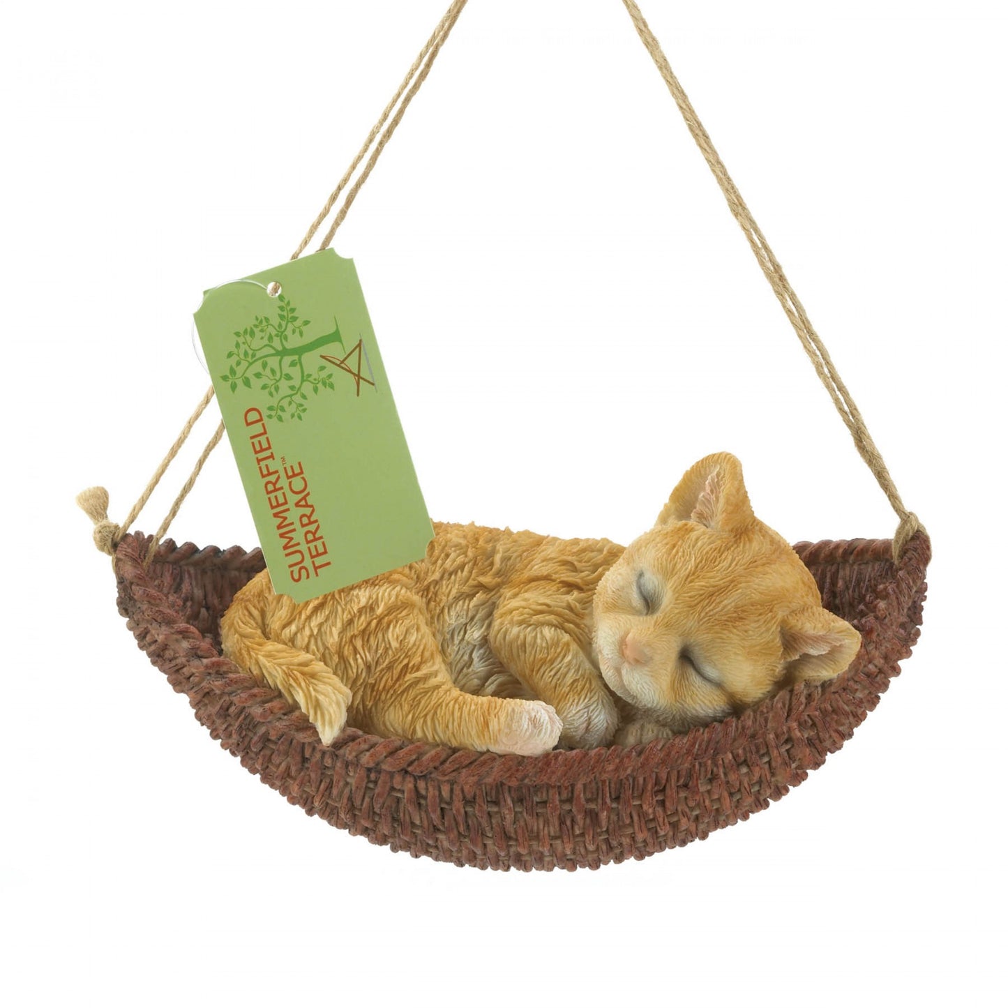 NAPPING CAT ON HAMMOCK FIGURINE