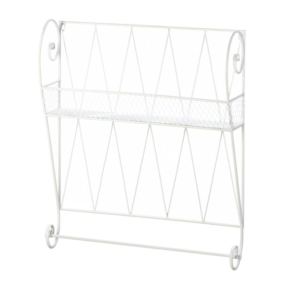 WHITE WIRE WALL SHELF