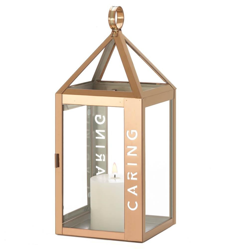 ROSE METAL FRAME CARING LANTERN