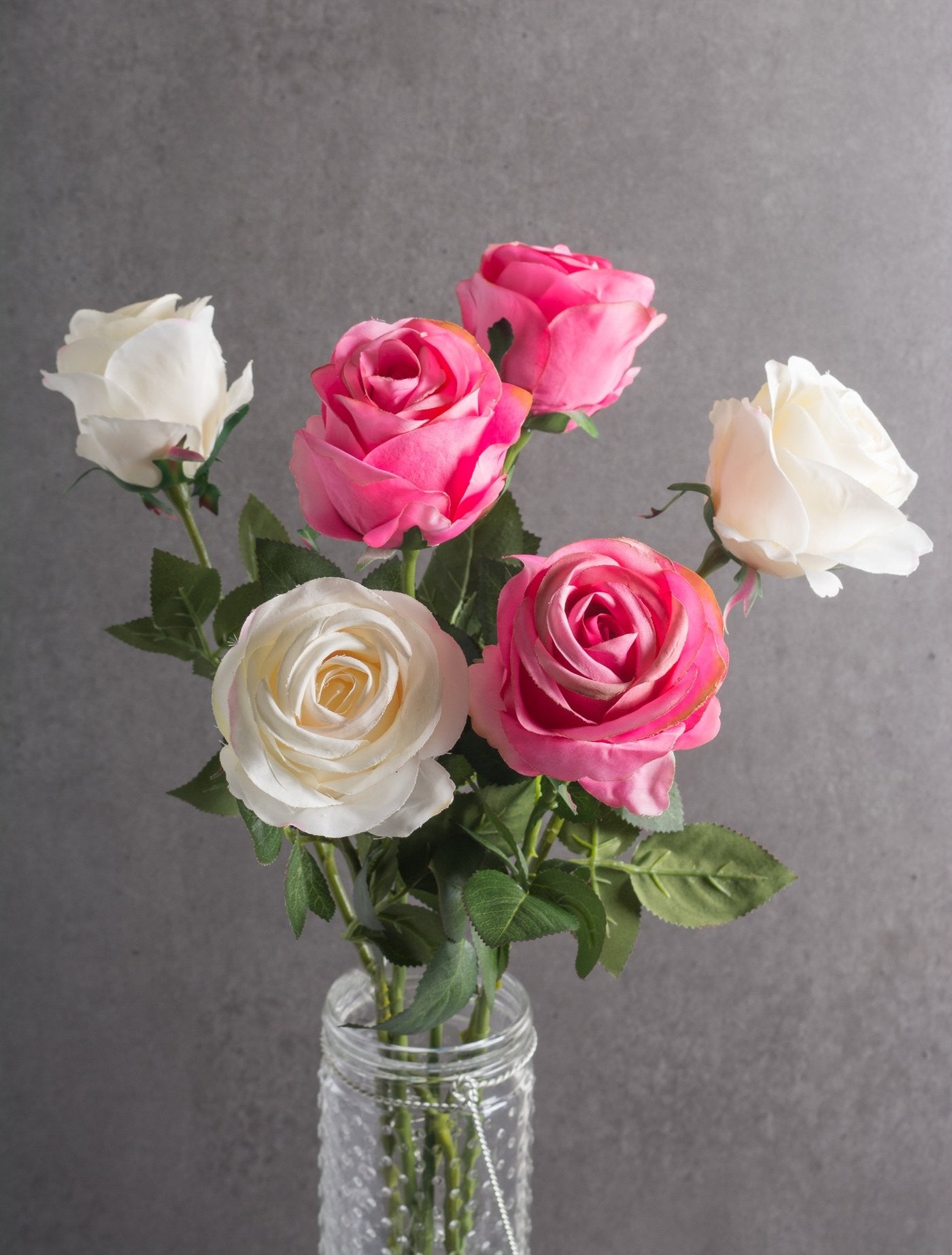 FLOWER OPEN ROSE CREAM S/6