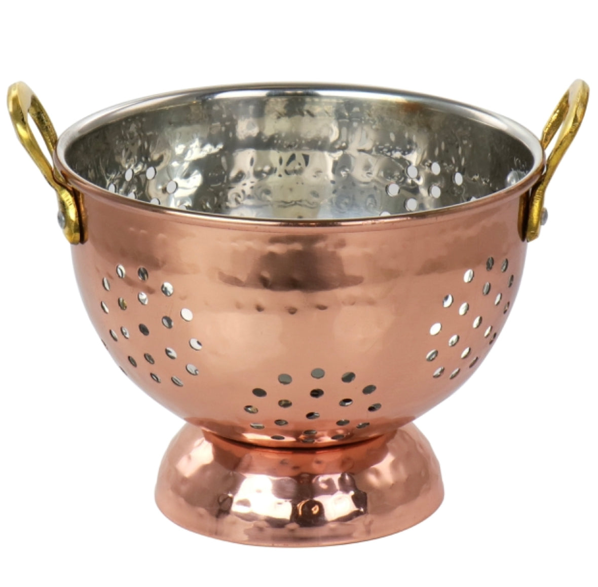 GIBSON HOME REMBRANT 5.7 INCH STAINLESS STEEL MINI COLANDER IN COPPER