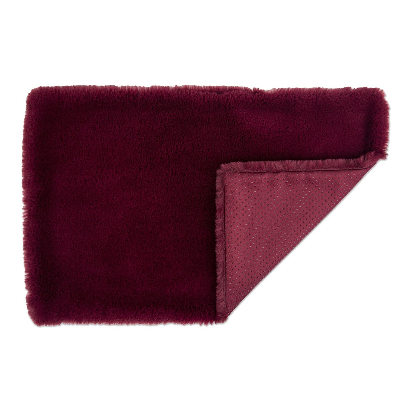 CAGE LINER FAUX FUR CRANBERRY/WHITE LG