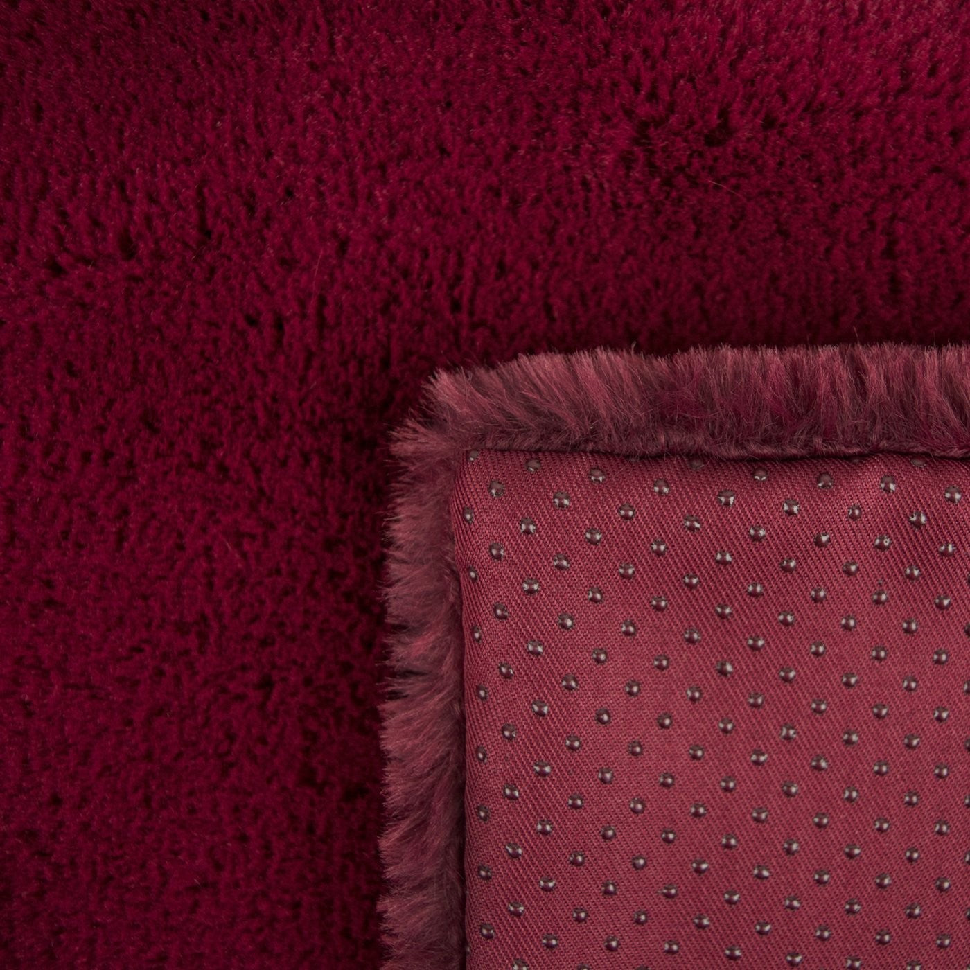 CAGE LINER FAUX FUR CRANBERRY/WHITE LG