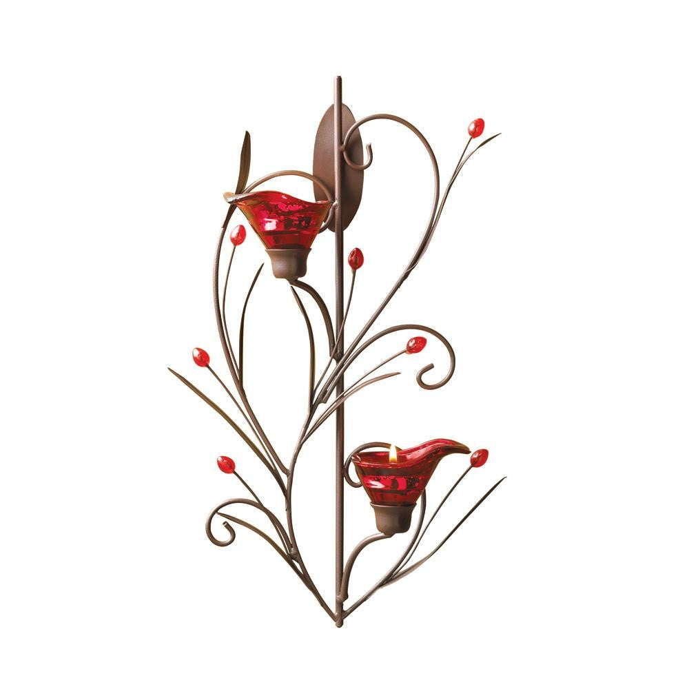 RUBY BLOSSOM TEALIGHT SCONCE